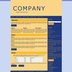 Websites: Corporate Technical Info Layout